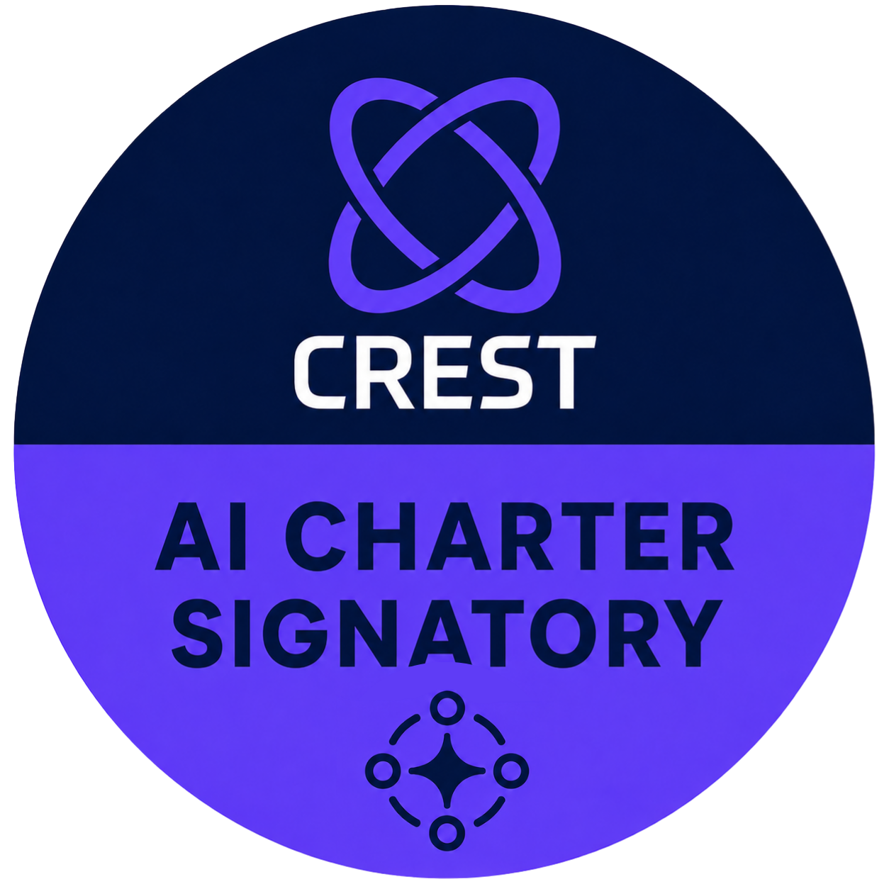 CREST AI Charter Signatory badge